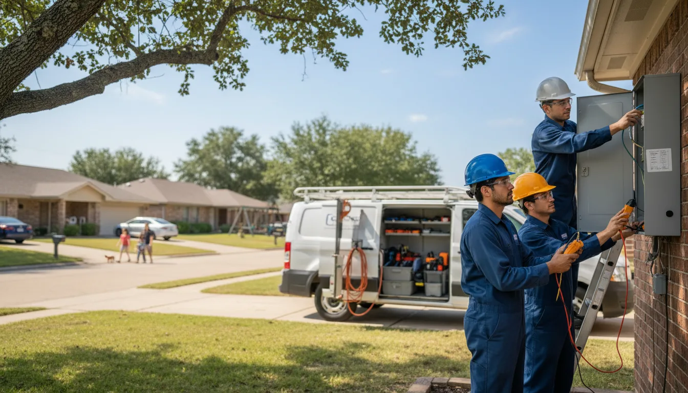 Certified electrician providing emergency electrical services in Pledger, TX